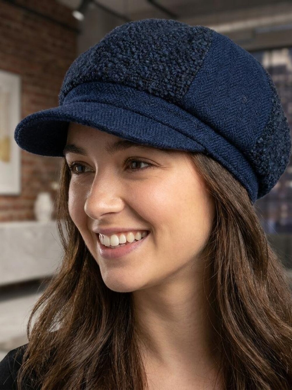 Oversized Newsboy Bakerboy Cap Hat Tweed Women's Retro Vintage